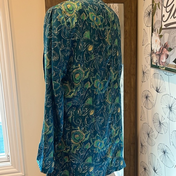 ZARA L run small Floral Blue and Green Women's Jacket - Picture 3 of 3